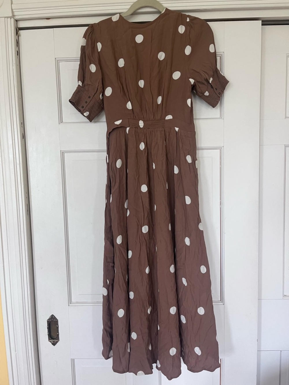 Anthropologie Bernice Cocoa Polka Dot Dress - Picture 3 of 9